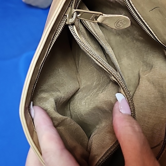 Vintage, New FS Originals Leather Hand Painted Yorkie by Mikki Purse Caramel - Picture 9 of 14